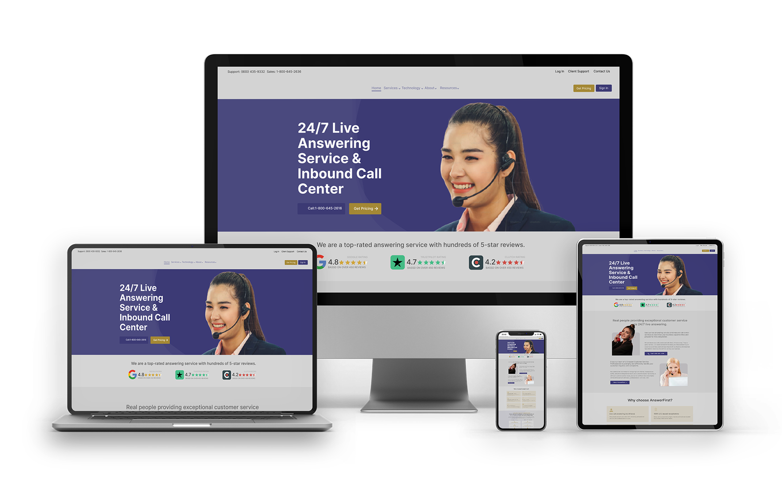 Webclyde portfolio UI sample illustrating professional website structure and design style.