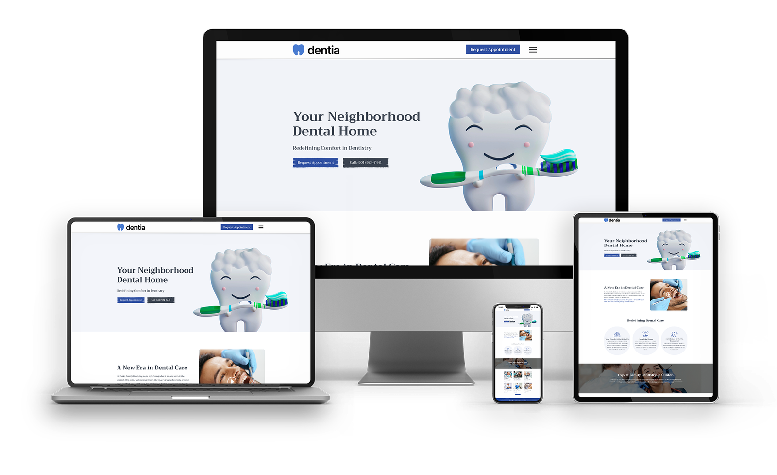 Webclyde responsive UI design with clear sections and engaging visuals.