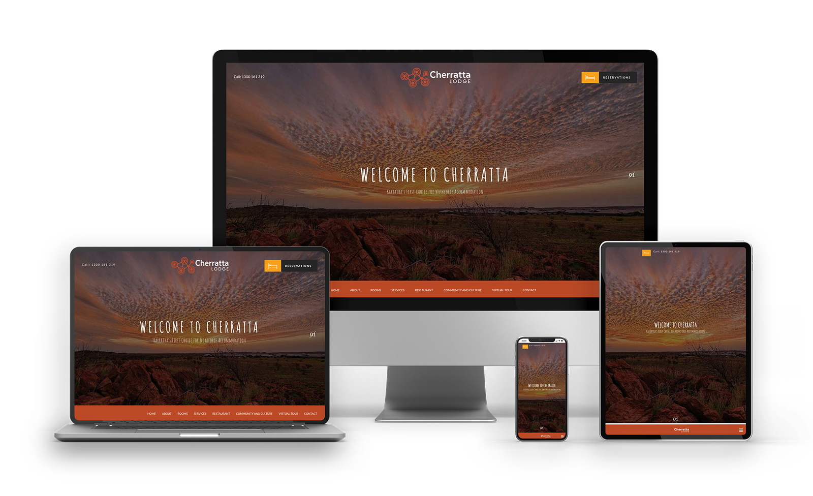 Business service website with service cards and testimonials.