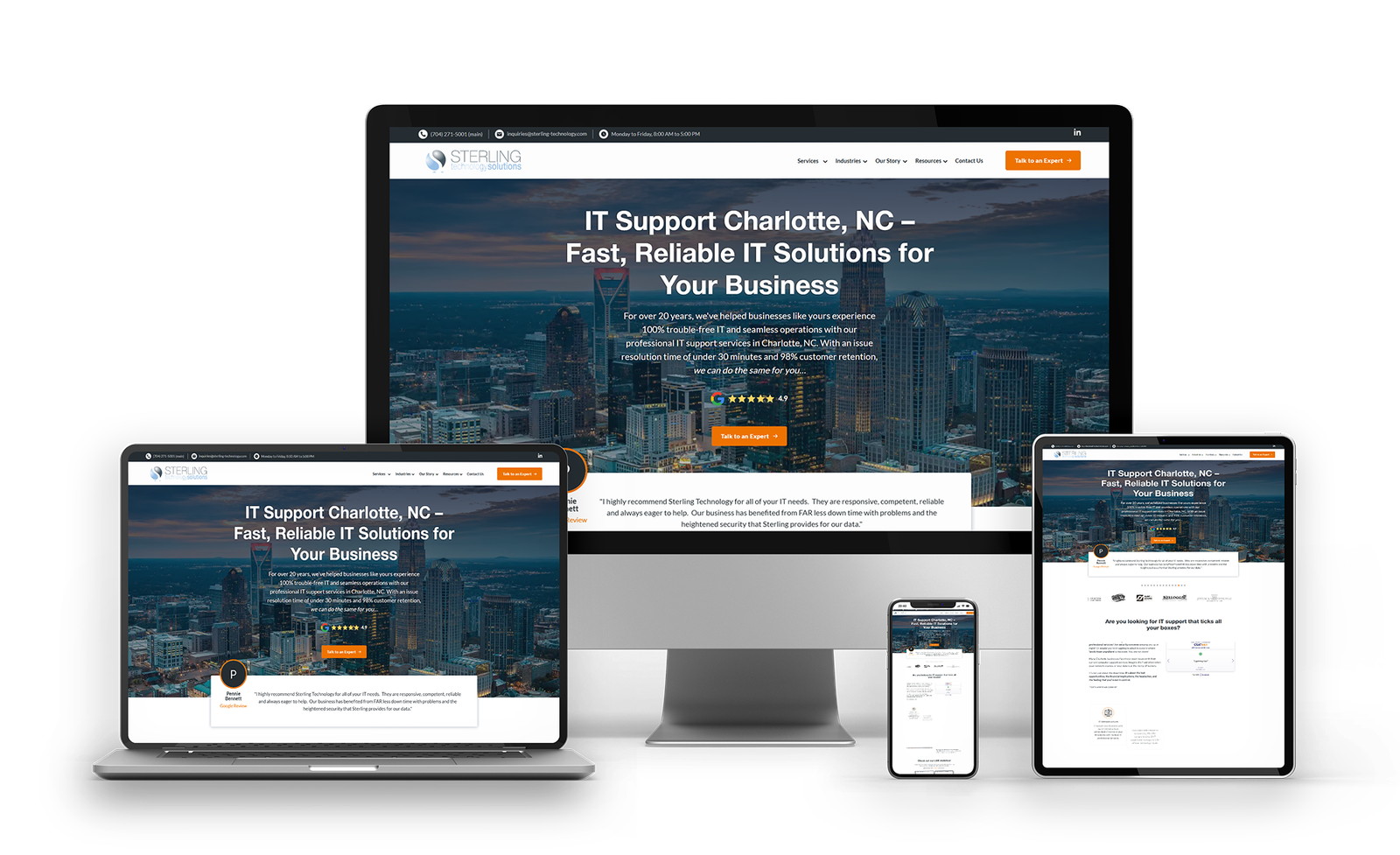 Technology company website highlighting solutions and tools.