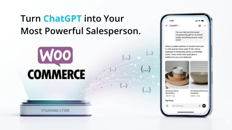 WooCommerce store products being discovered in a ChatGPT conversation using Merchant AI Feed